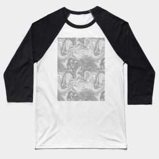 Pastel Grey Silk Marble - Digital Liquid Paint Baseball T-Shirt